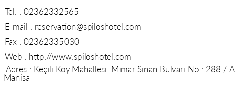 Spilos Hotel telefon numaralar, faks, e-mail, posta adresi ve iletiim bilgileri